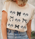 Checkered Flag and Bows- Shirt
