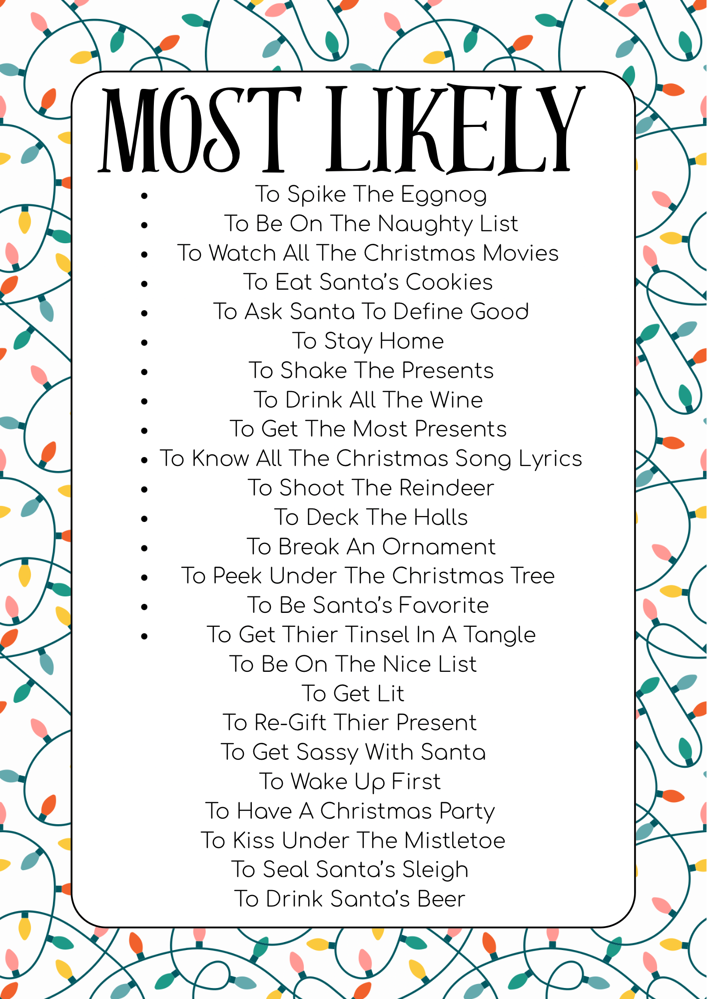 Most Likely Christmas Shirts