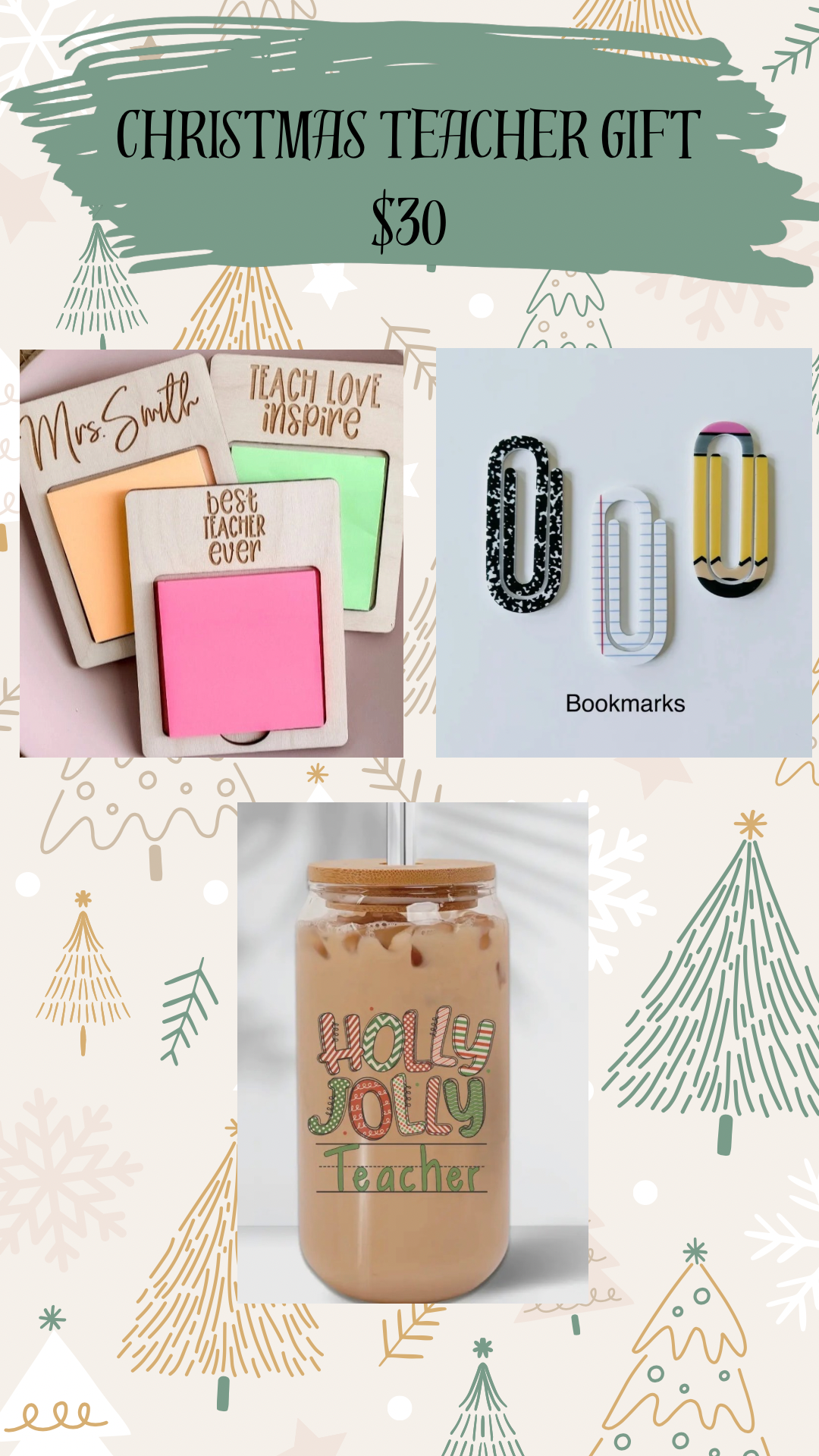 Holly Jolly Teacher - Cup with Straw
