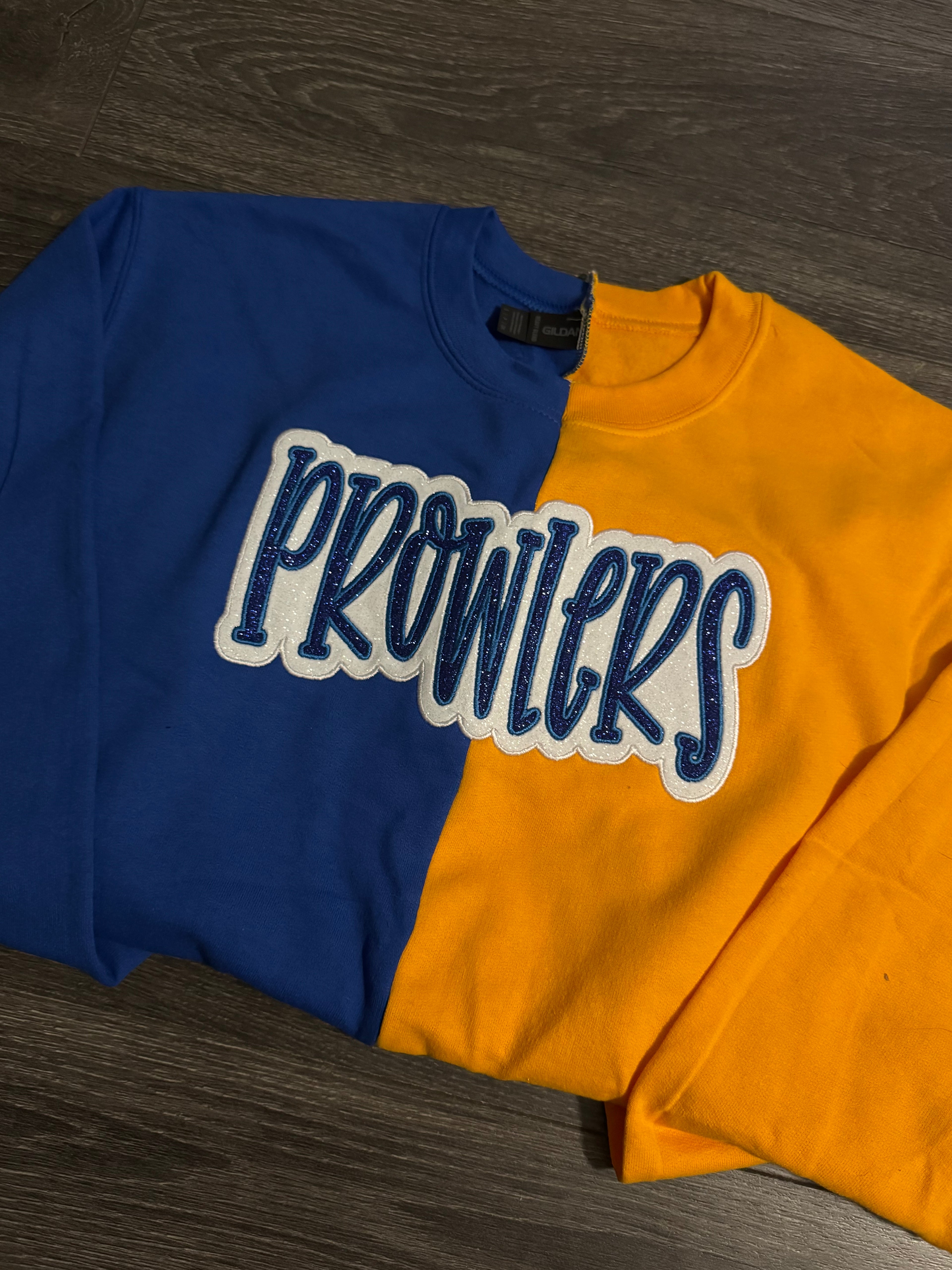 Prowlers split-color crewnecks