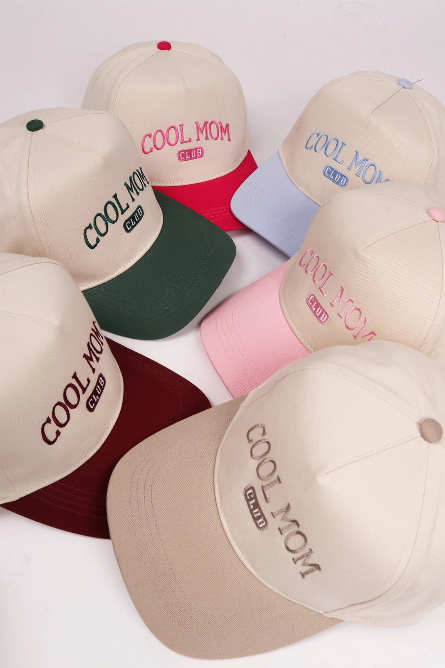 Cool Mom Club Embroidery Two Tone Baseball Caps